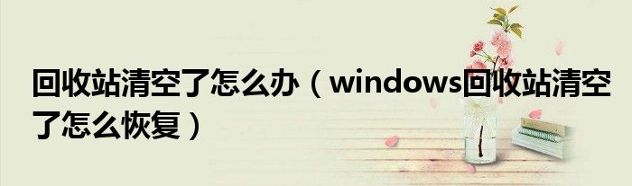 回收站清空了怎么办（windows回收站清空了怎么恢复）