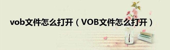 vob文件怎么打开（VOB文件怎么打开）