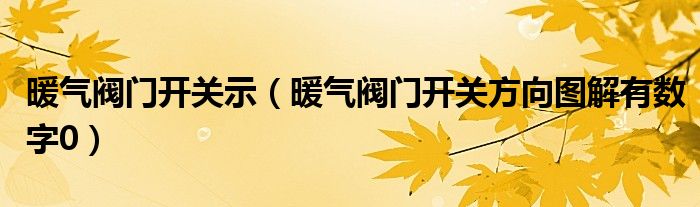 暖气阀门开关示（暖气阀门开关方向图解有数字0）