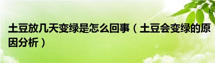 土豆放几天变绿是怎么回事（土豆会变绿的原因分析）