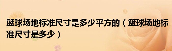 篮球场地标准尺寸是多少平方的（篮球场地标准尺寸是多少）