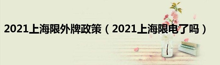 2021上海限外牌政策（2021上海限电了吗）