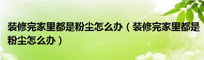 装修完家里都是粉尘怎么办（装修完家里都是粉尘怎么办）