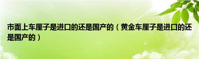 市面上车厘子是进口的还是国产的（黄金车厘子是进口的还是国产的）