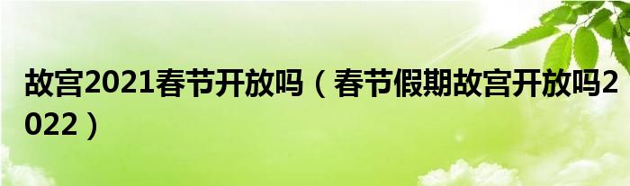 故宫2021春节开放吗（春节假期故宫开放吗2022）