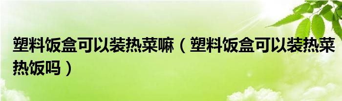 塑料饭盒可以装热菜嘛（塑料饭盒可以装热菜热饭吗）