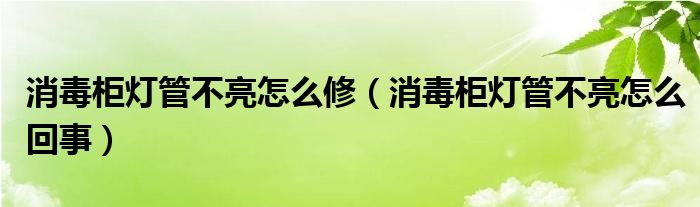 消毒柜灯管不亮怎么修（消毒柜灯管不亮怎么回事）