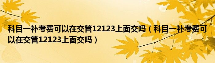 科目一补考费可以在交管12123上面交吗（科目一补考费可以在交管12123上面交吗）