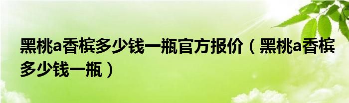 黑桃a香槟多少钱一瓶官方报价（黑桃a香槟多少钱一瓶）