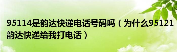 95114是韵达快递电话号码吗（为什么95121韵达快递给我打电话）