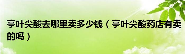 亭叶尖酸去哪里卖多少钱（亭叶尖酸药店有卖的吗）