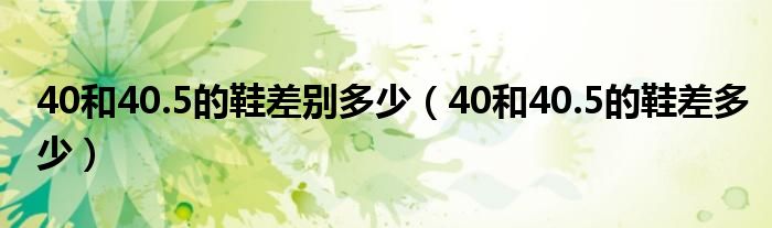 40和40.5的鞋差别多少（40和40.5的鞋差多少）