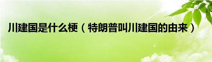 川建国是什么梗（特朗普叫川建国的由来）