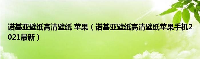 诺基亚壁纸高清壁纸 苹果（诺基亚壁纸高清壁纸苹果手机2021最新）