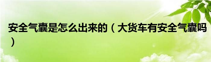 安全气囊是怎么出来的（大货车有安全气囊吗）