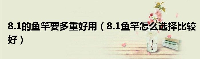 8.1的鱼竿要多重好用（8.1鱼竿怎么选择比较好）