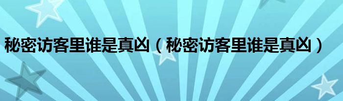 秘密访客里谁是真凶（秘密访客里谁是真凶）