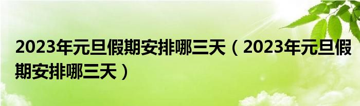 2023年元旦假期安排哪三天（2023年元旦假期安排哪三天）