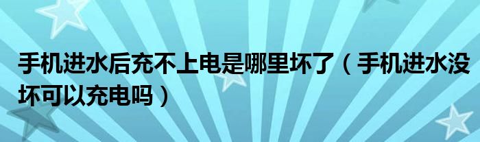 手机进水后充不上电是哪里坏了（手机进水没坏可以充电吗）