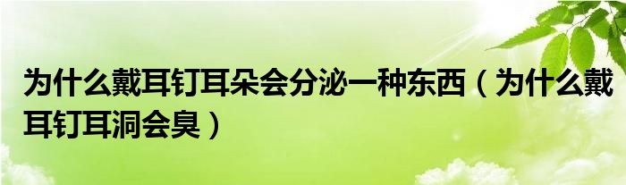 为什么戴耳钉耳朵会分泌一种东西（为什么戴耳钉耳洞会臭）