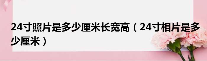 24寸照片是多少厘米长宽高（24寸相片是多少厘米）