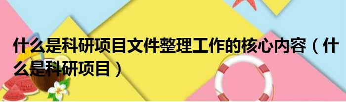 什么是科研项目文件整理工作的核心内容（什么是科研项目）