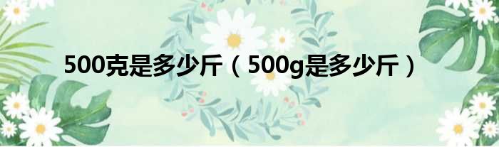 500克是多少斤（500g是多少斤）