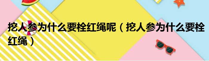 挖人参为什么要栓红绳呢（挖人参为什么要栓红绳）