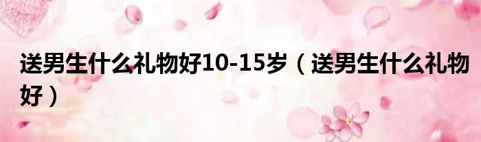 送男生什么礼物好10-15岁（送男生什么礼物好）