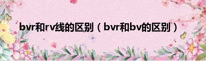 bvr和rv线的区别（bvr和bv的区别）