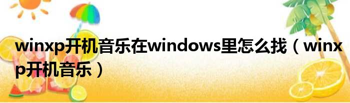 winxp开机音乐在windows里怎么找（winxp开机音乐）