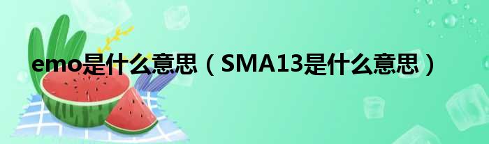 emo是什么意思（SMA13是什么意思）