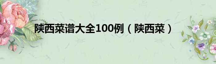 陕西菜谱大全100例（陕西菜）