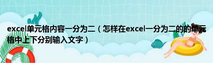 excel单元格内容一分为二（怎样在excel一分为二的的单元格中上下分别输入文字）