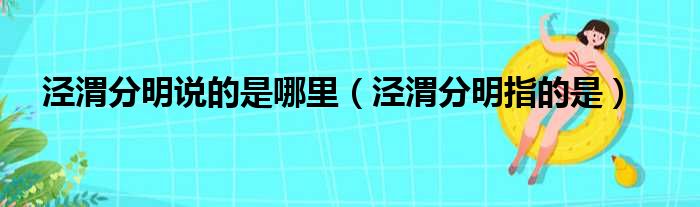 泾渭分明说的是哪里（泾渭分明指的是）