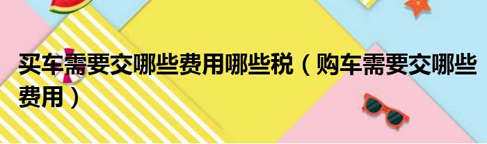 买车需要交哪些费用哪些税（购车需要交哪些费用）