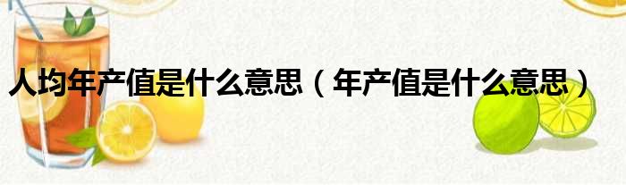 人均年产值是什么意思（年产值是什么意思）