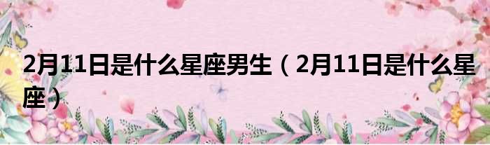 2月11日是什么星座男生（2月11日是什么星座）