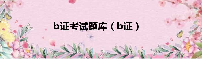 b证考试题库（b证）