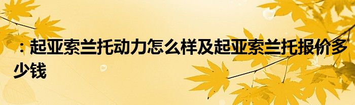 ：起亚索兰托动力怎么样及起亚索兰托报价多少钱