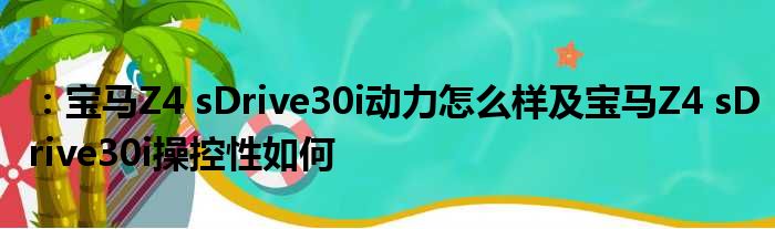 ：宝马Z4 sDrive30i动力怎么样及宝马Z4 sDrive30i操控性如何