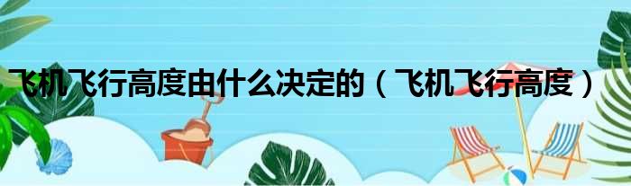 飞机飞行高度由什么决定的（飞机飞行高度）