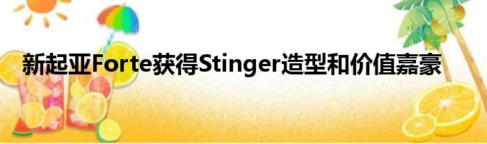 新起亚Forte获得Stinger造型和价值嘉豪