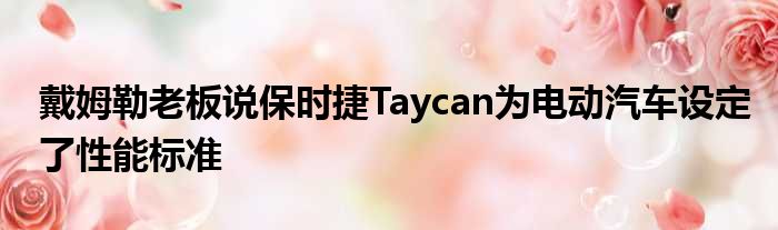 戴姆勒老板说保时捷Taycan为电动汽车设定了性能标准