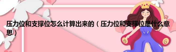 压力位和支撑位怎么计算出来的（压力位和支撑位是什么意思）