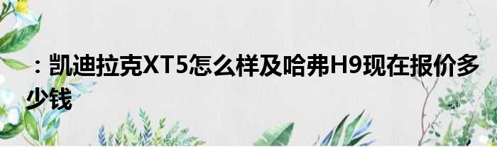 ：凯迪拉克XT5怎么样及哈弗H9现在报价多少钱