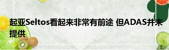 起亚Seltos看起来非常有前途 但ADAS并未提供