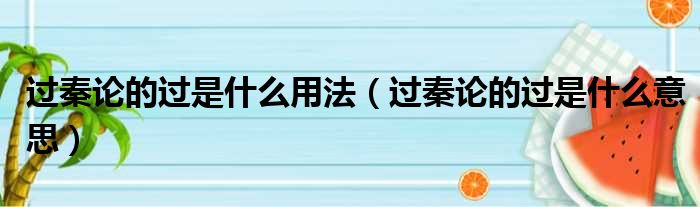 过秦论的过是什么用法（过秦论的过是什么意思）