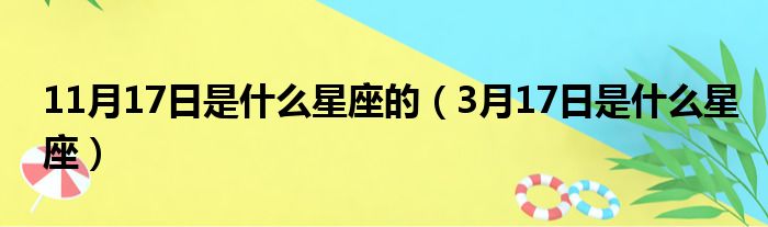 11月17日是什么星座的（3月17日是什么星座）