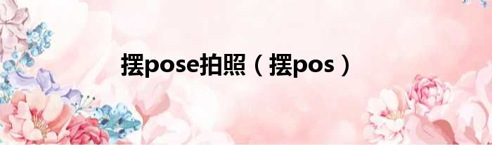 摆pose拍照（摆pos）